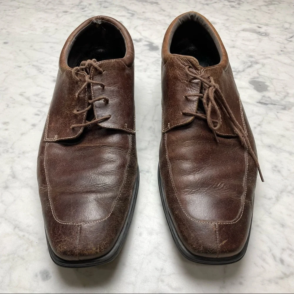 Rockport Dark Brown Leather Men's Dress Work Lace-Up Shoes
